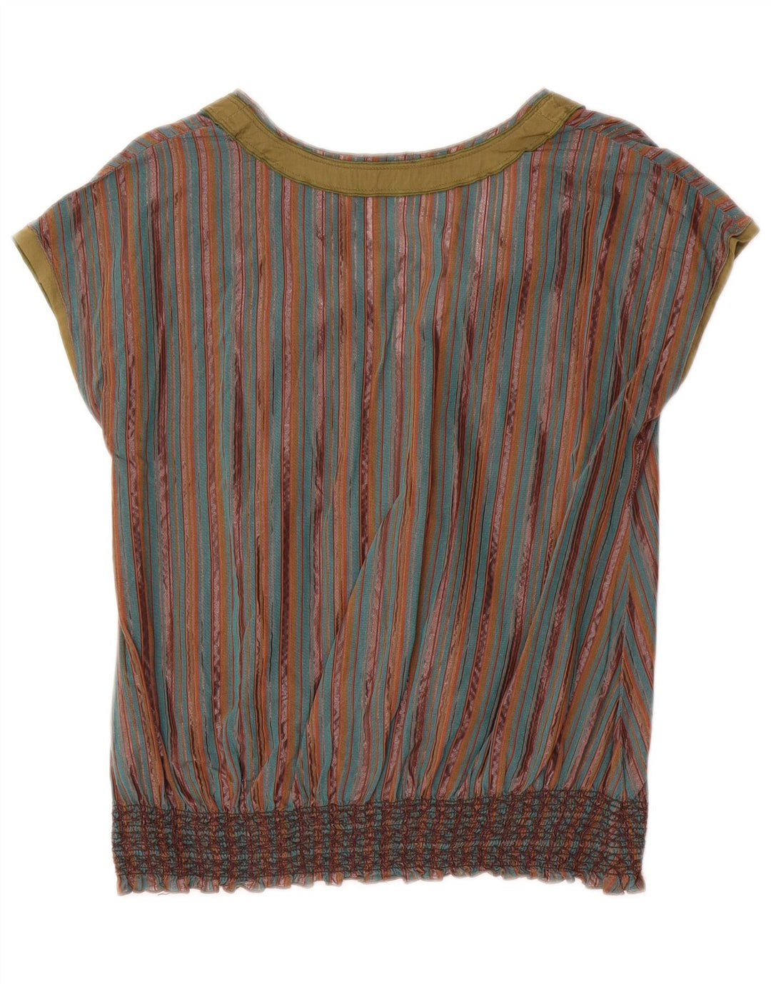 Blusa feminina Penny Black UK 10 pequena listrada multicolorida de algodão