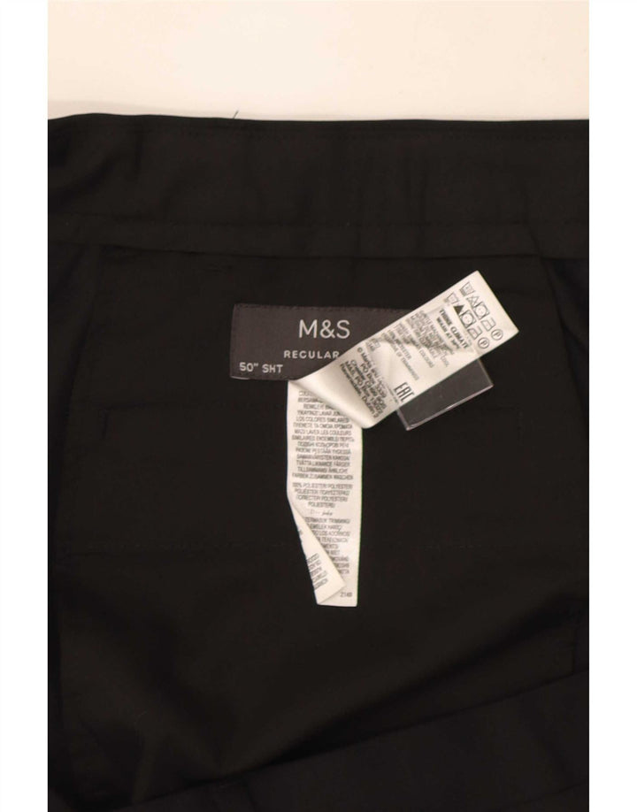 Calça Chino Masculina Marks & Spencer Regular Fit W50 L29 Poliéster Preto