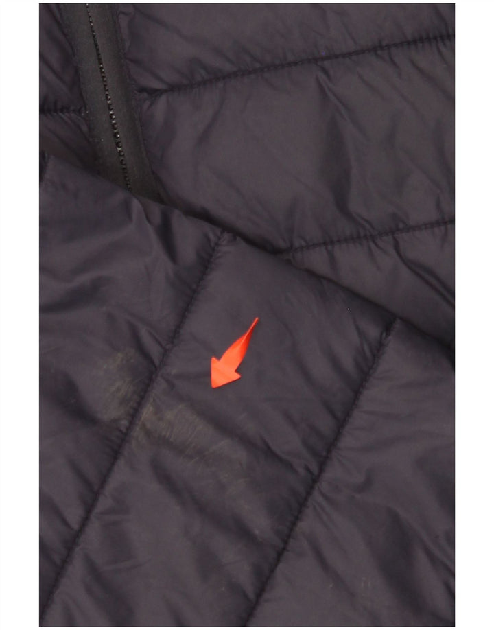 Jaqueta acolchoada feminina CREW CLOTHING Reino Unido 16 grande nylon azul marinho