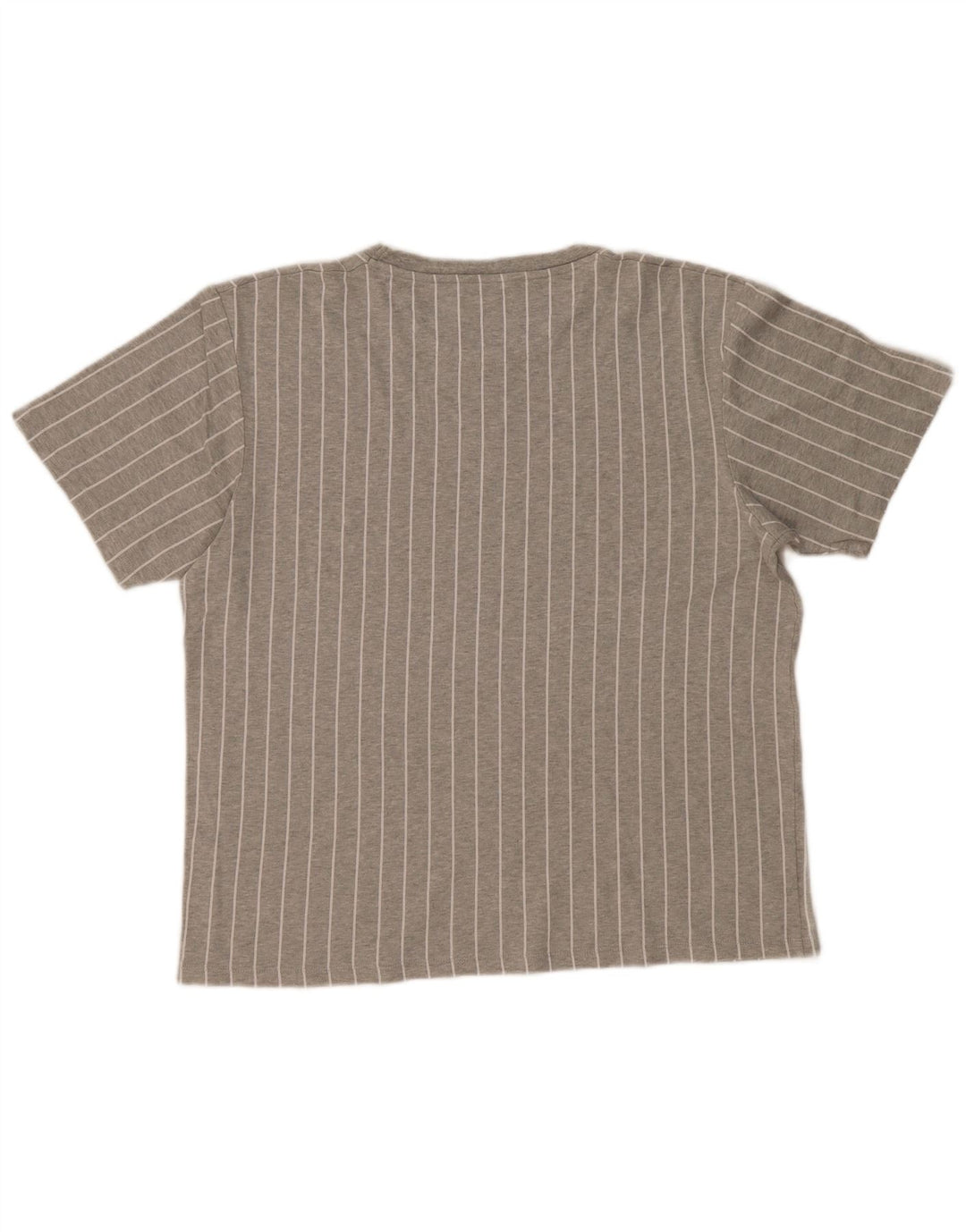 Camiseta masculina ZARA grande listrada cinza