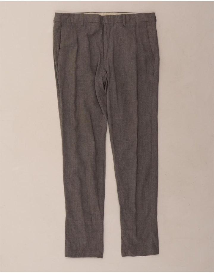 Calça J. Crew masculina Ludlow Slim Suit W33 L30 lã cinza
