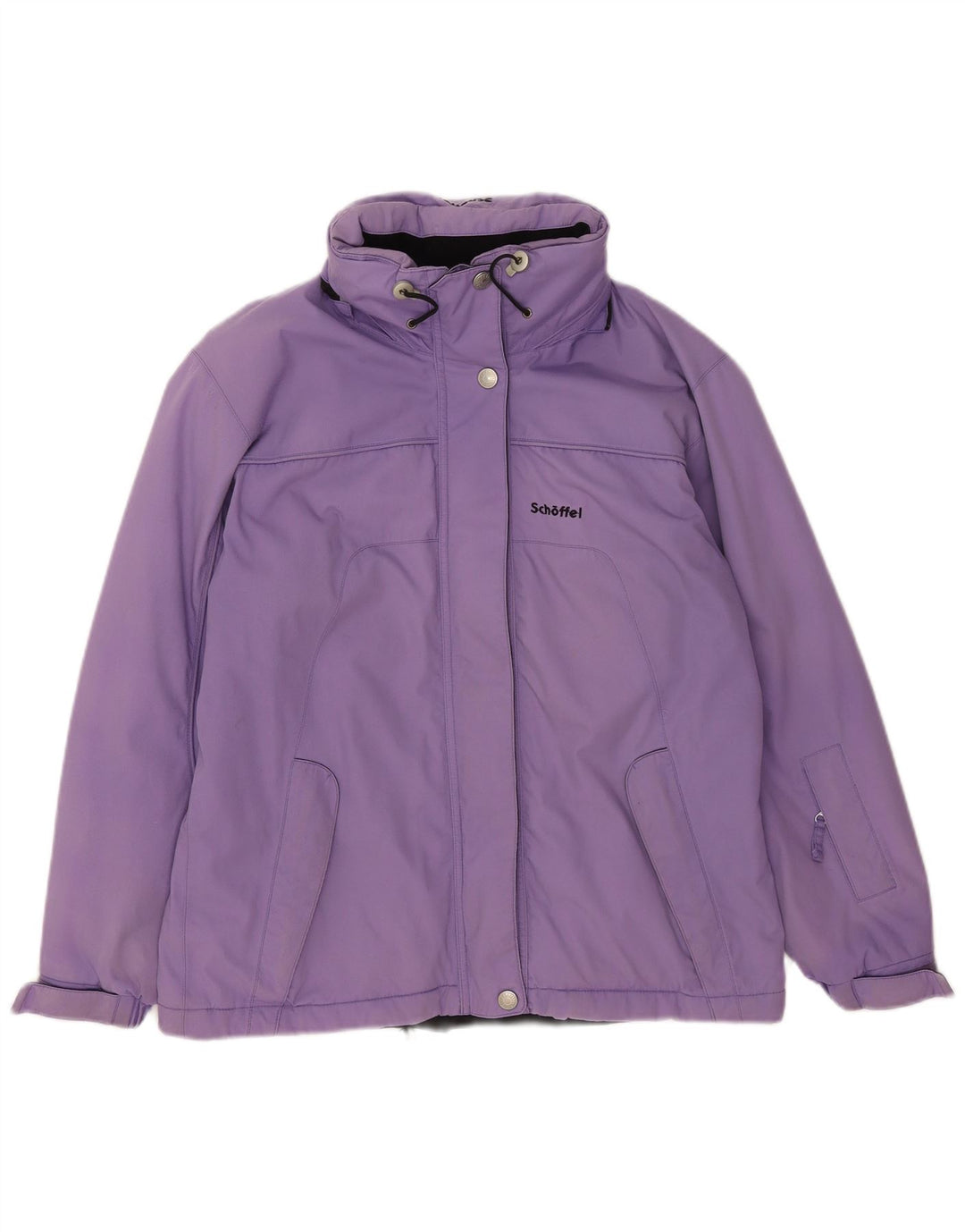 Jaqueta de esqui feminina Schoffel com capuz UK 16 grande poliamida roxa