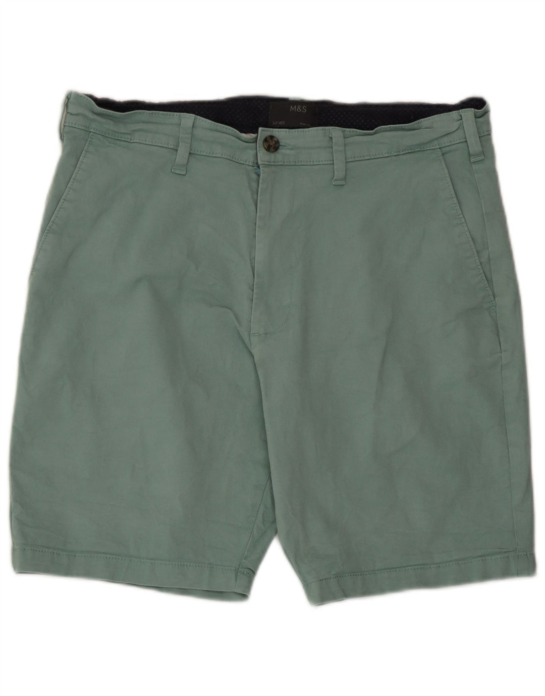 Shorts chino masculino Marks & Spencer W34 grande algodão verde