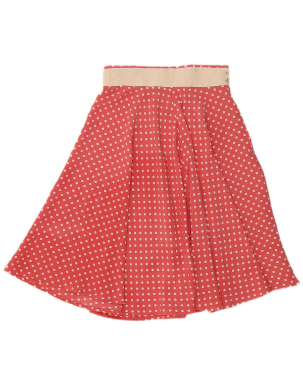 Saia feminina vintage linha A W25 XS bolinhas rosa