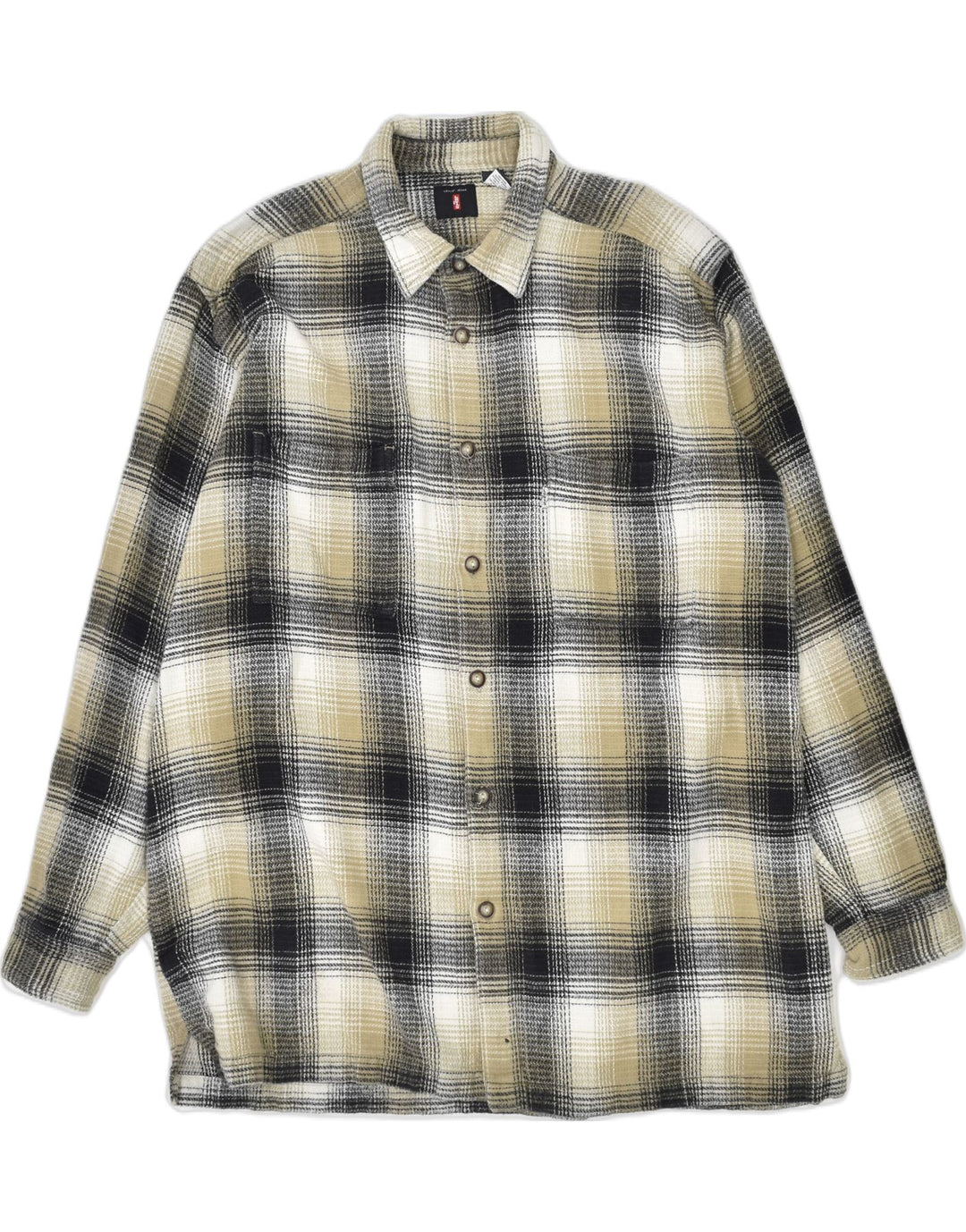 LEVI'S Mens Flannel Shirt XL Multicoloured Check Cotton Vintage Levi's and Second-Hand Levi's from Messina Hembry 
