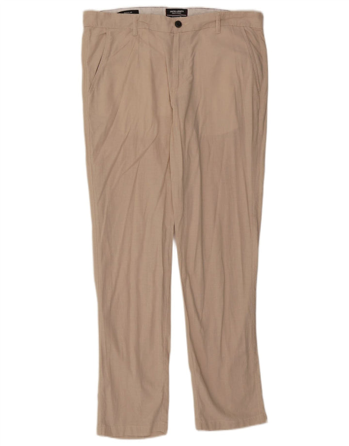 Jack & Jones Masculino Straight Regular W34 L32 Algodão Bege