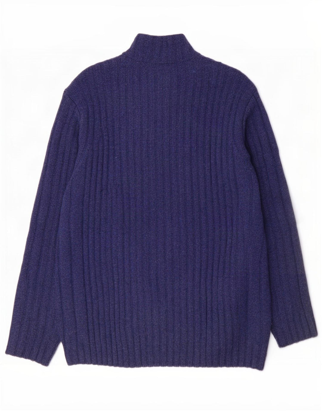 Suéter cardigan masculino Harvey Miller de lã azul médio
