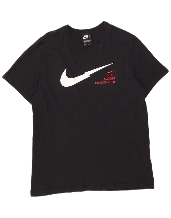 Camiseta Nike masculina Swoosh Standard Fit gráfica top grande algodão azul marinho