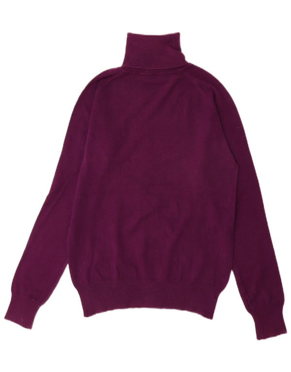 Suéter feminino Zara com gola redonda e algodão roxo grande UK 14