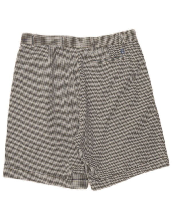 Conte of Florence Mens Pegged Chino Shorts IT 50 Grande W34 Azul Gingham