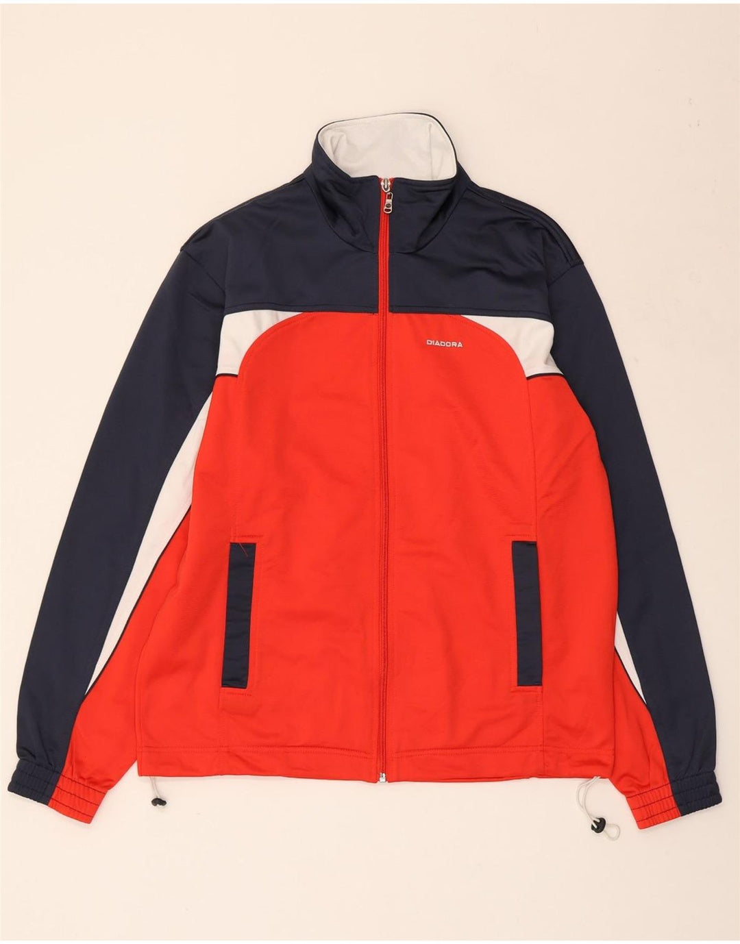 DIADORA Mens Treino Top Jaqueta Médio Poliéster Colorblock Vermelho