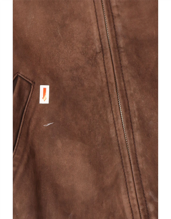 Jaqueta de couro masculina vintage UK 42 XL couro marrom