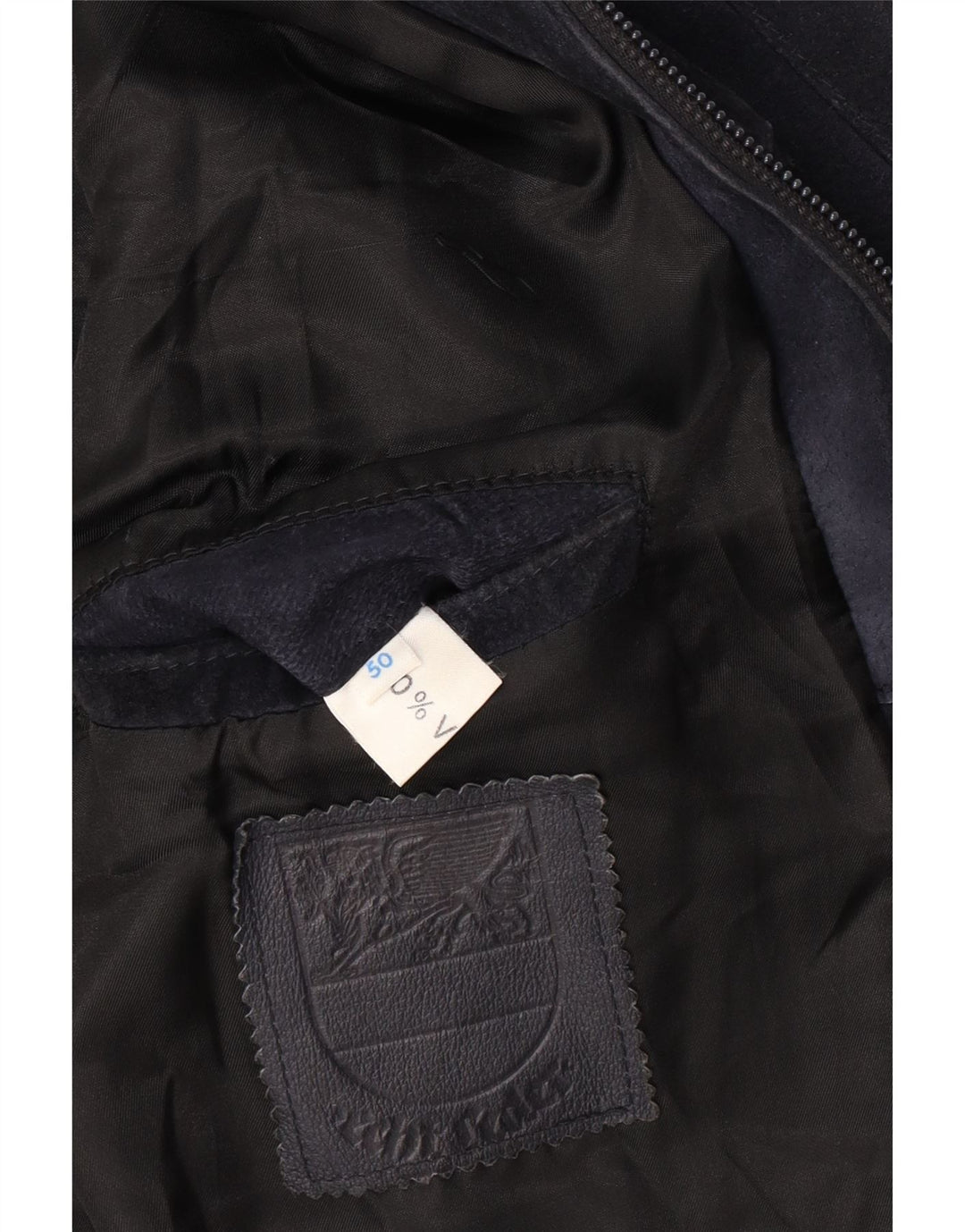 Jaqueta bomber masculina VINTAGE de camurça IT 50 grande couro azul marinho