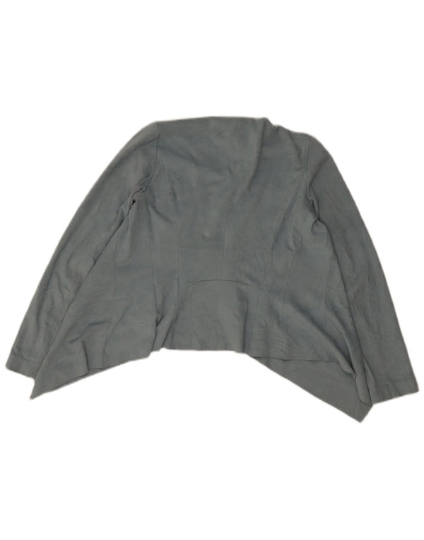 Zara Cardigan Assimétrico Feminino UK 6 XS Azul Poliéster