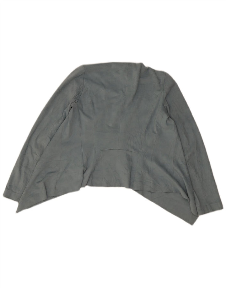 Zara Cardigan Assimétrico Feminino UK 6 XS Azul Poliéster