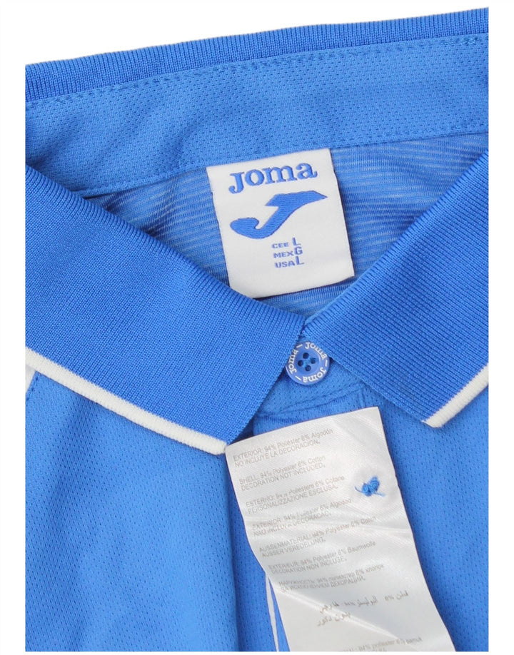 Camisa polo masculina Joma grande azul colorblock poliéster