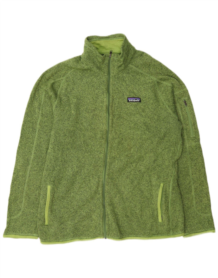 Jaqueta masculina Patagonia XL verde manchada de poliéster