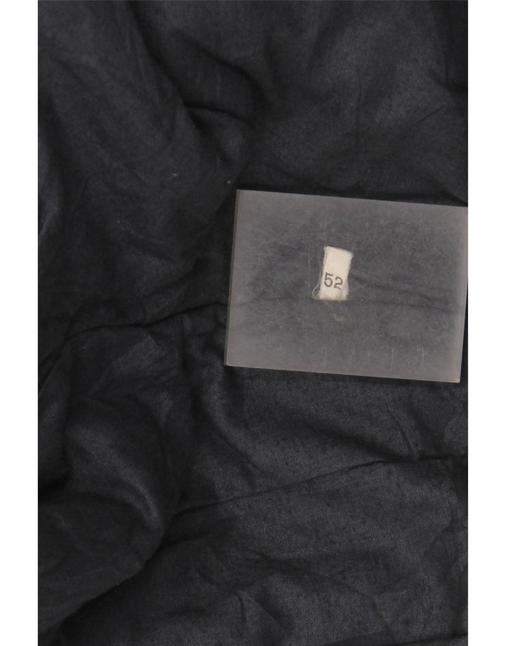 Jaqueta de couro vintage masculina de grandes dimensões IT 52 XL preta