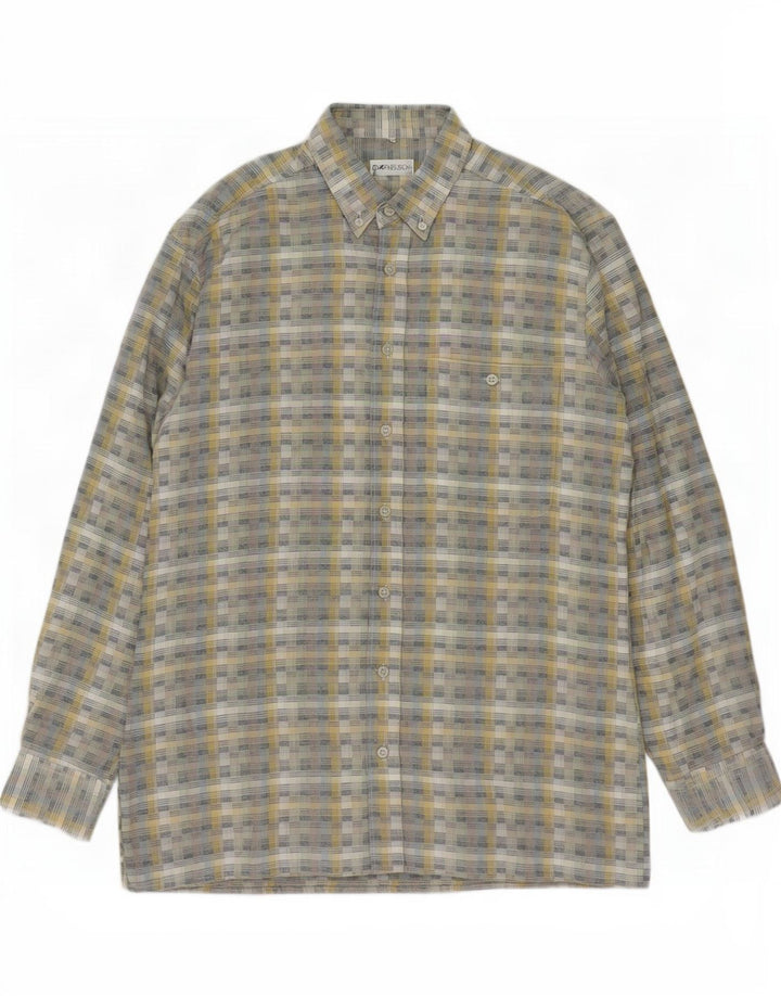 Camisa masculina Dornbusch tamanho 40 cinza médio geométrico
