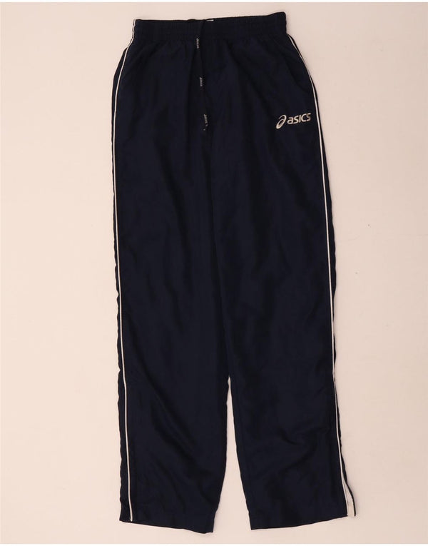 Calça de treino masculina Asics pequena azul marinho poliéster