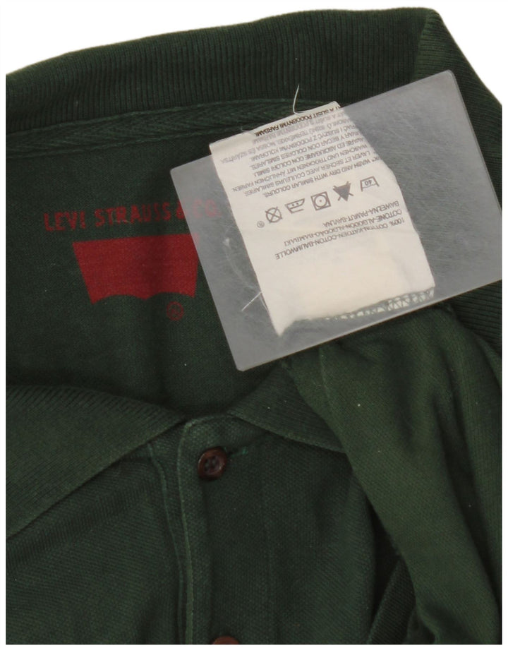 Camisa polo masculina de manga comprida LEVI'S grande algodão verde