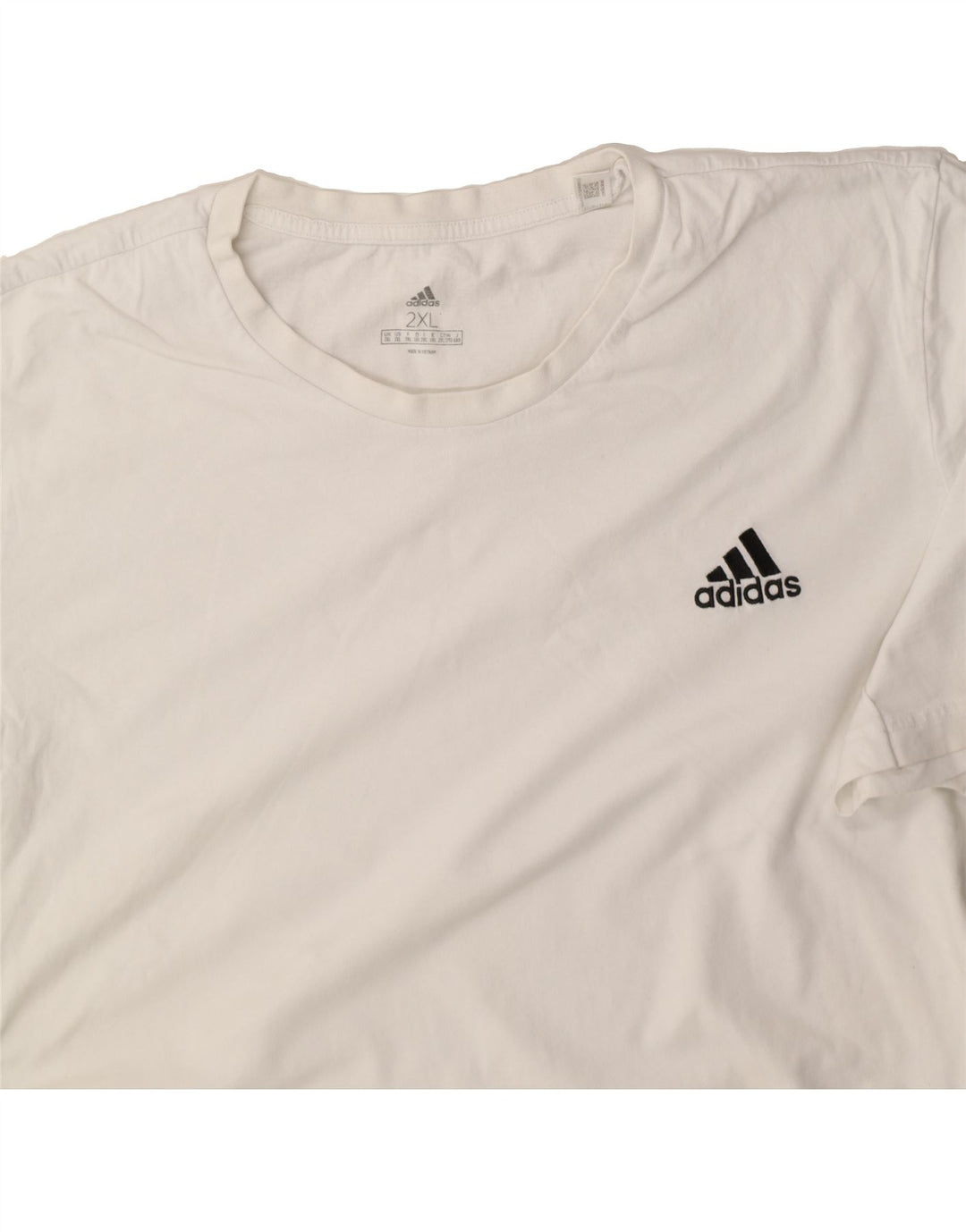 ADIDAS Mens T-Shirt Top 2XL White Cotton Vintage Adidas and Second-Hand Adidas from Messina Hembry 