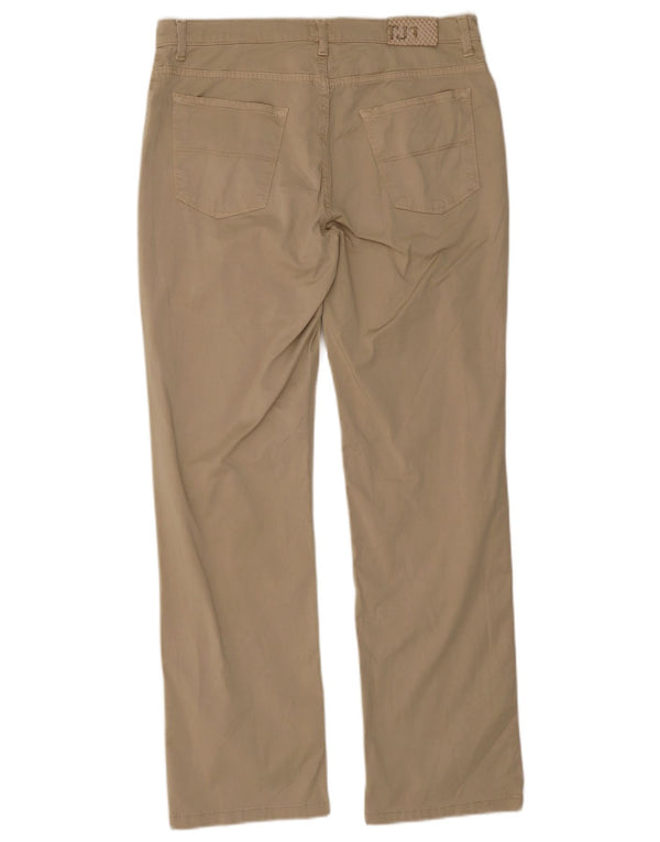 Trussardi Womens Straight Casual Trousers W31 L29 Beige Cotton