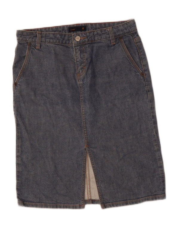 J. CREW Saia jeans feminina US 4 pequena W30 algodão azul
