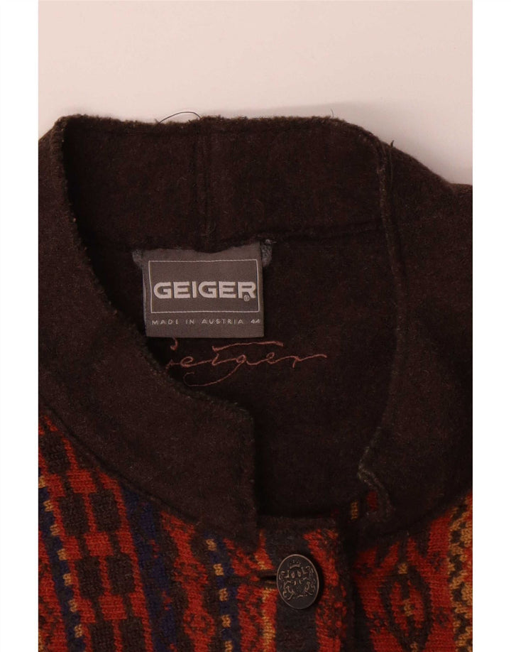 Geiger Jaqueta blazer feminina de 5 botões Reino Unido 14 médio multicolorido geométrico