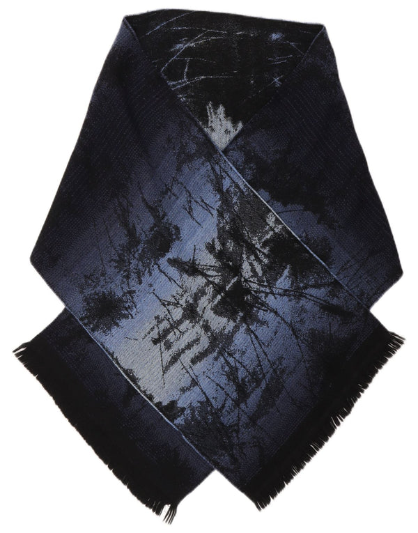 Lenço feminino Kenzo com padrão abstrato retangular de lã azul marinho tamanho único