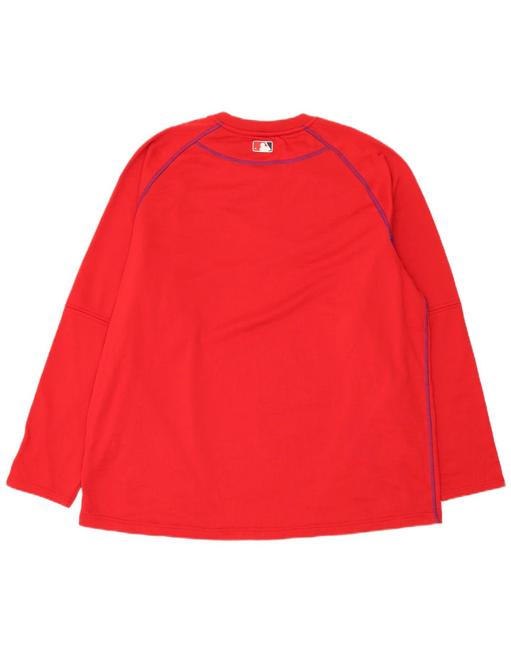 Majestic Mens Washington Nationals Top Manga Longa XL Vermelho Poliéster