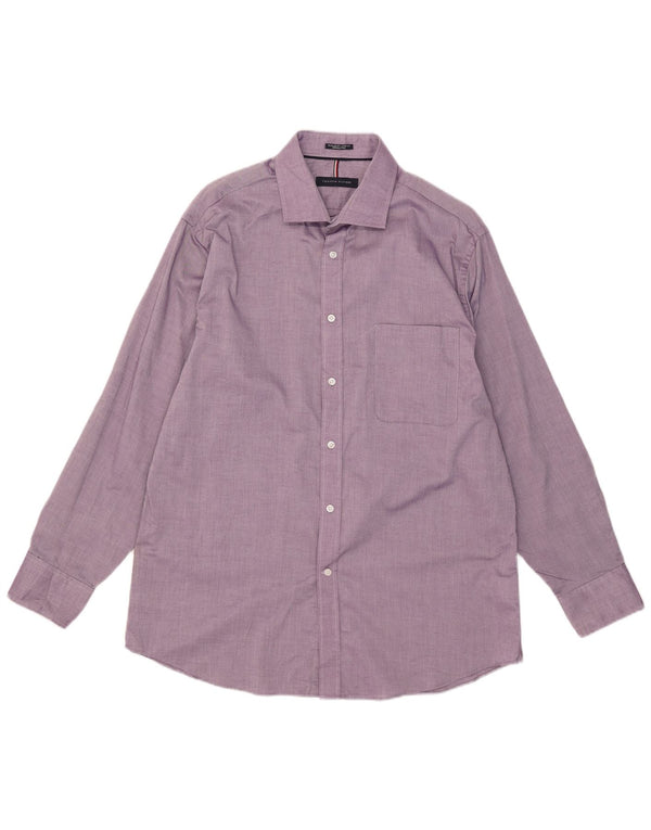Camisa masculina Tommy Hilfiger Regular Fit tamanho 16 1/2 grande algodão roxo