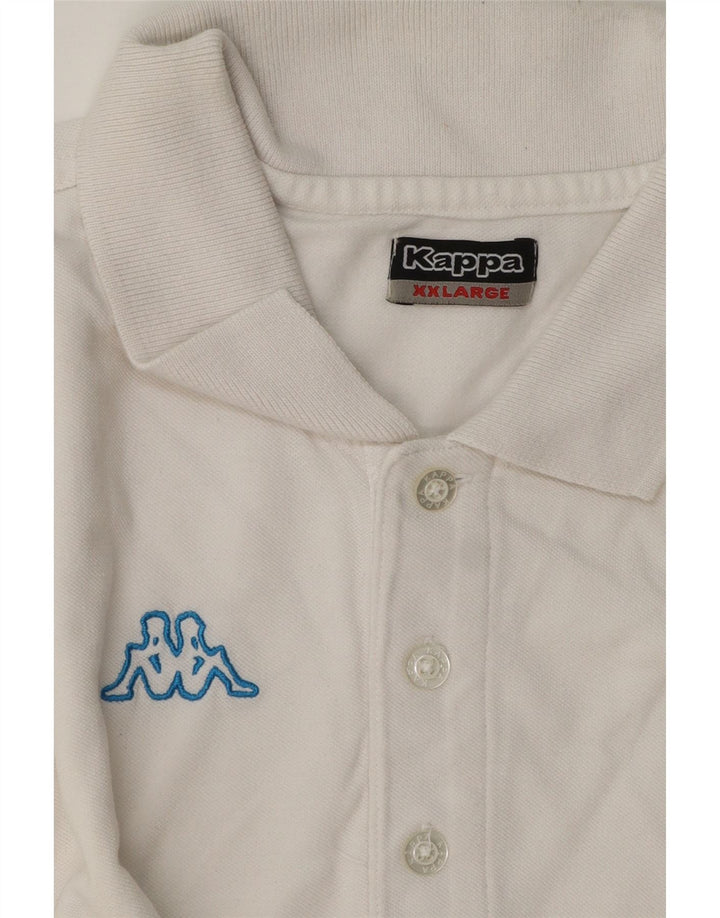 Camisa pólo gráfica masculina Kappa 2XL algodão branco