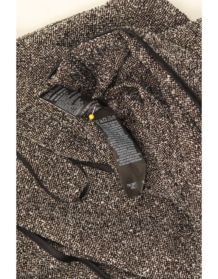 Jaqueta blazer aberta feminina Marks & Spencer Reino Unido 20 2XL poliéster manchado cinza