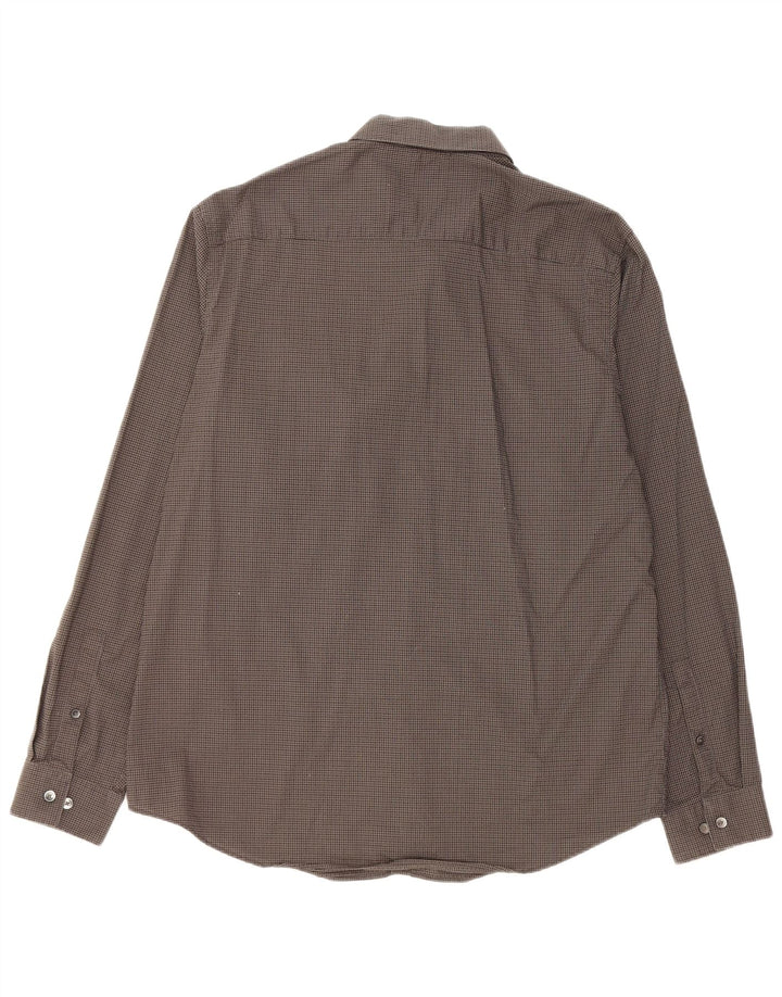 Camisa masculina Calvin Klein grande algodão guingão cinza