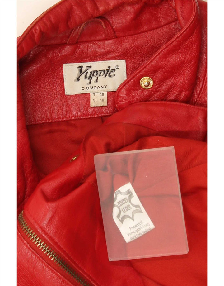 Jaqueta feminina de couro Yuppie EU 40 vermelho médio