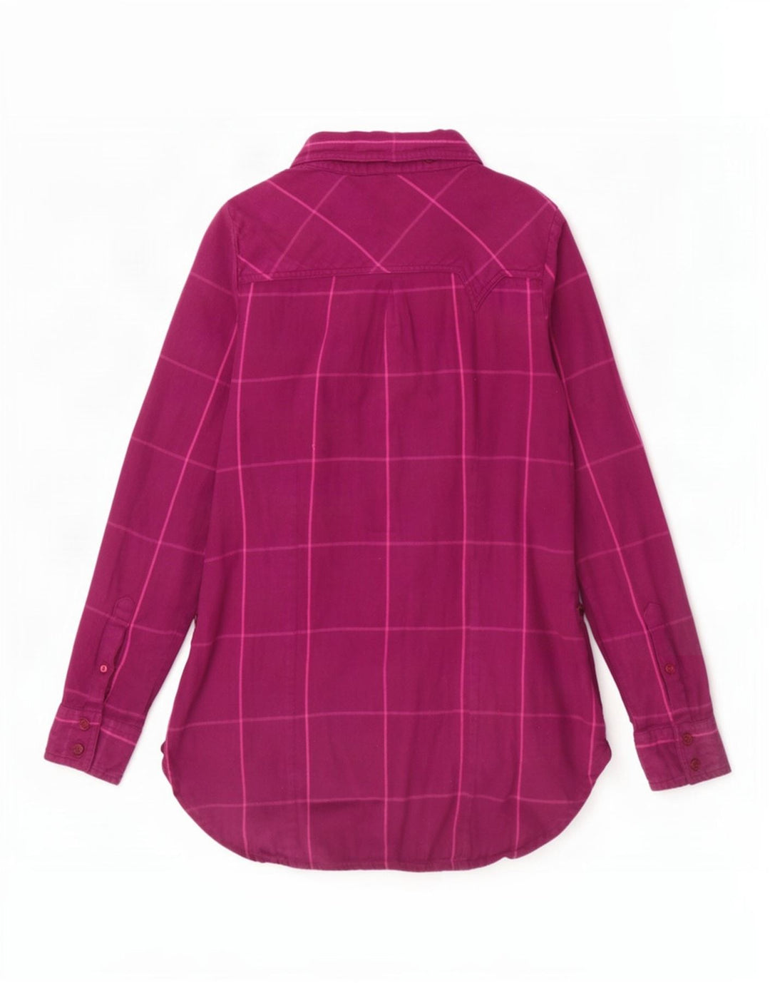 Camisa Vans Feminina UK 10 Pequena Roxa Xadrez Algodão