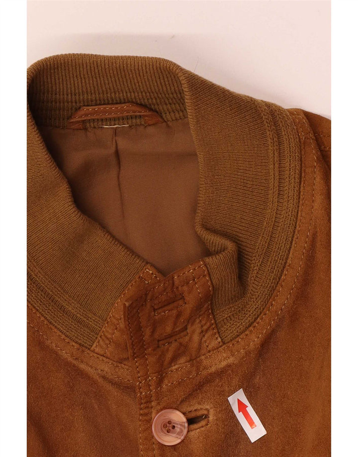 Jaqueta bomber masculina de camurça Conbipel Reino Unido 42 XL bege