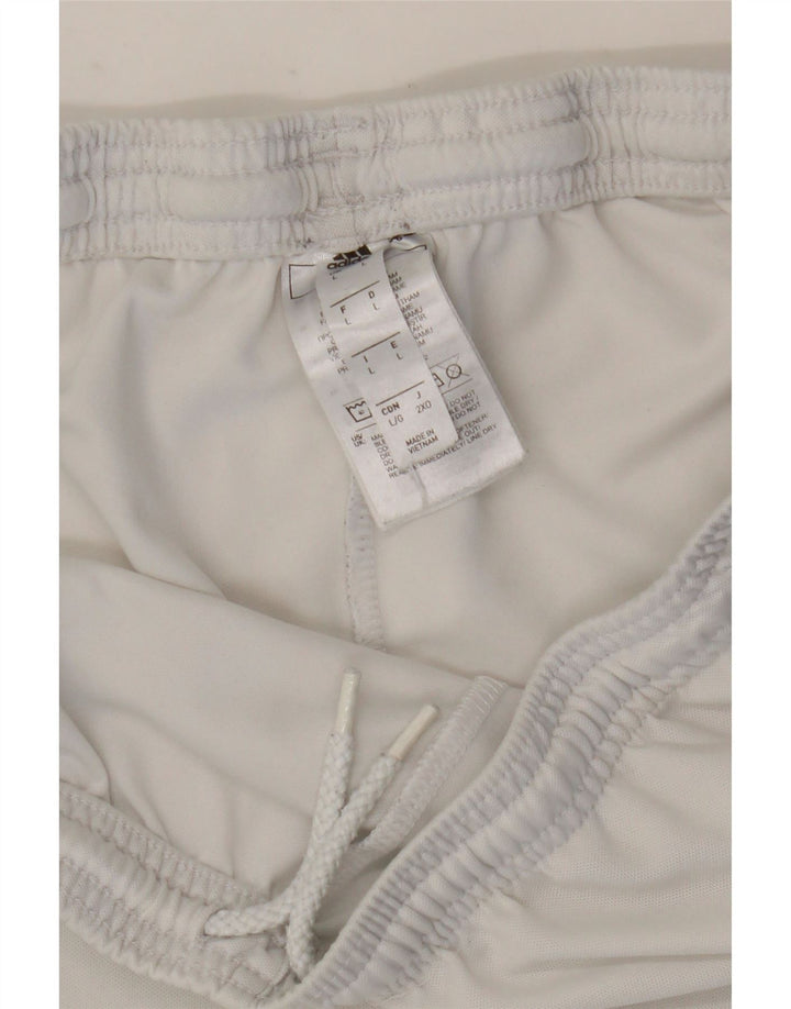 Shorts esportivos masculinos Adidas grande poliéster branco