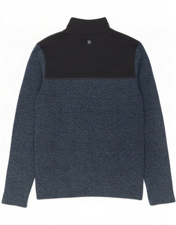 Moletom masculino Mountain Warehouse com zíper e gola em bloco XS azul marinho