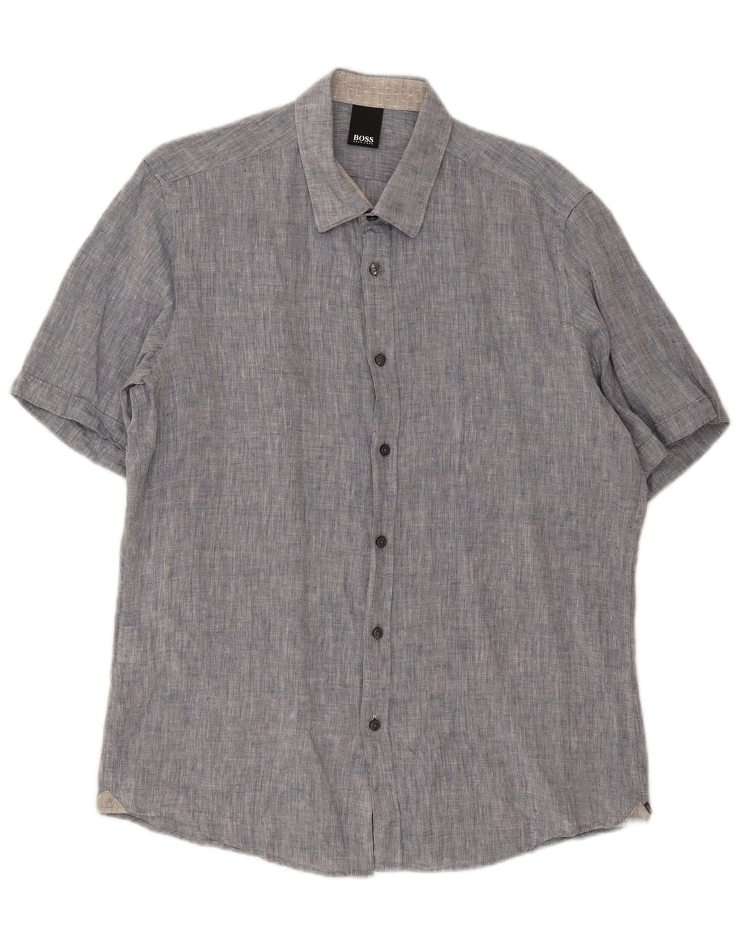 Camisa masculina de manga curta Hugo Boss grande algodão azul