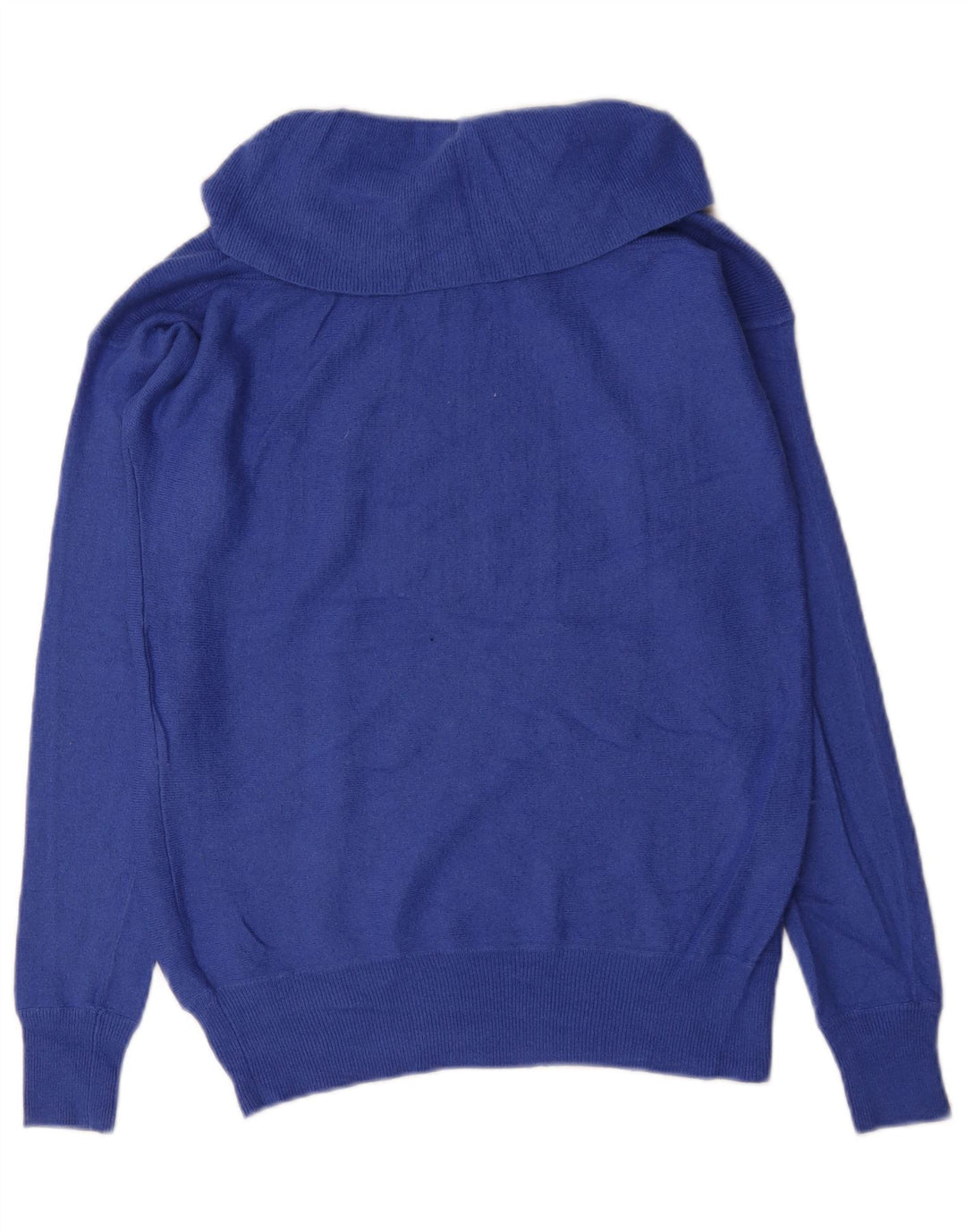 Suéter feminino Reiss com gola alta e gola alta Reino Unido 10 viscose azul pequena