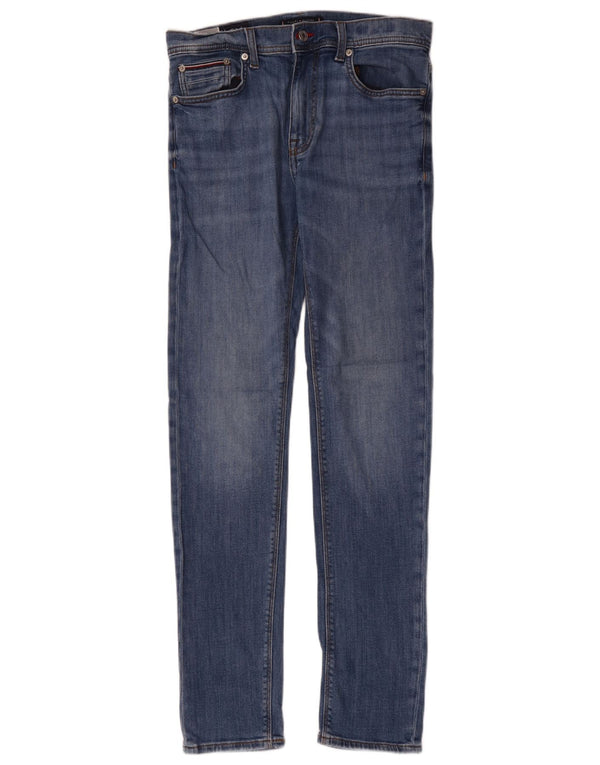 Tommy Hilfiger feminino Bleecker Slim Jeans W30 L32 Azul Algodão