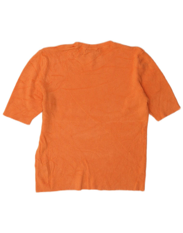 Camiseta feminina Marks & Spencer UK 14 grande viscose laranja
