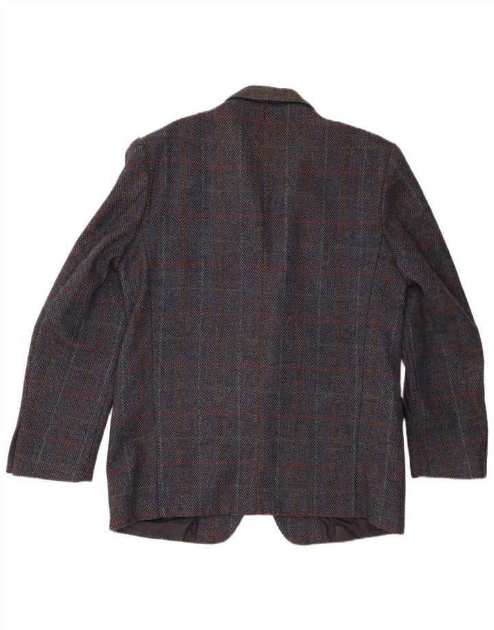 Jaqueta blazer masculina vintage com 2 botões IT 54 2XL azul marinho Houndstooth