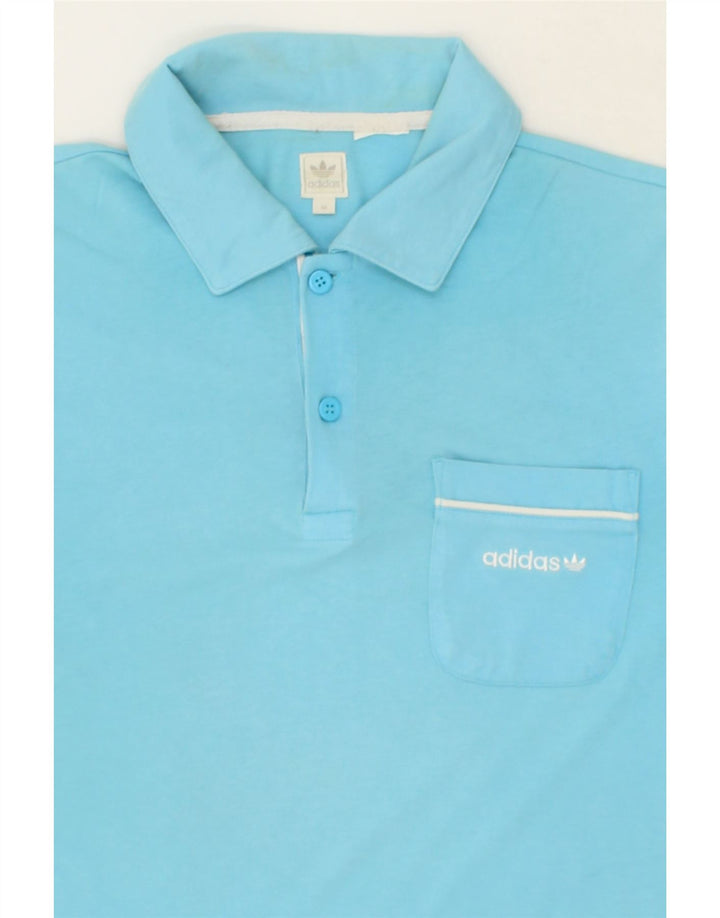 ADIDAS Mens Polo Shirt IT 50 Medium Blue Cotton Vintage Adidas and Second-Hand Adidas from Messina Hembry 