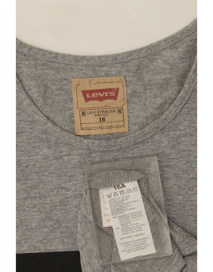 Camiseta Levi's Meninas Graphic 15-16 Anos Poliéster Cinza Pintado