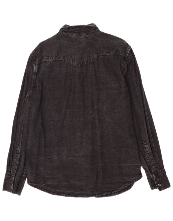 Camisa jeans masculina padrão Levi's grande algodão cinza