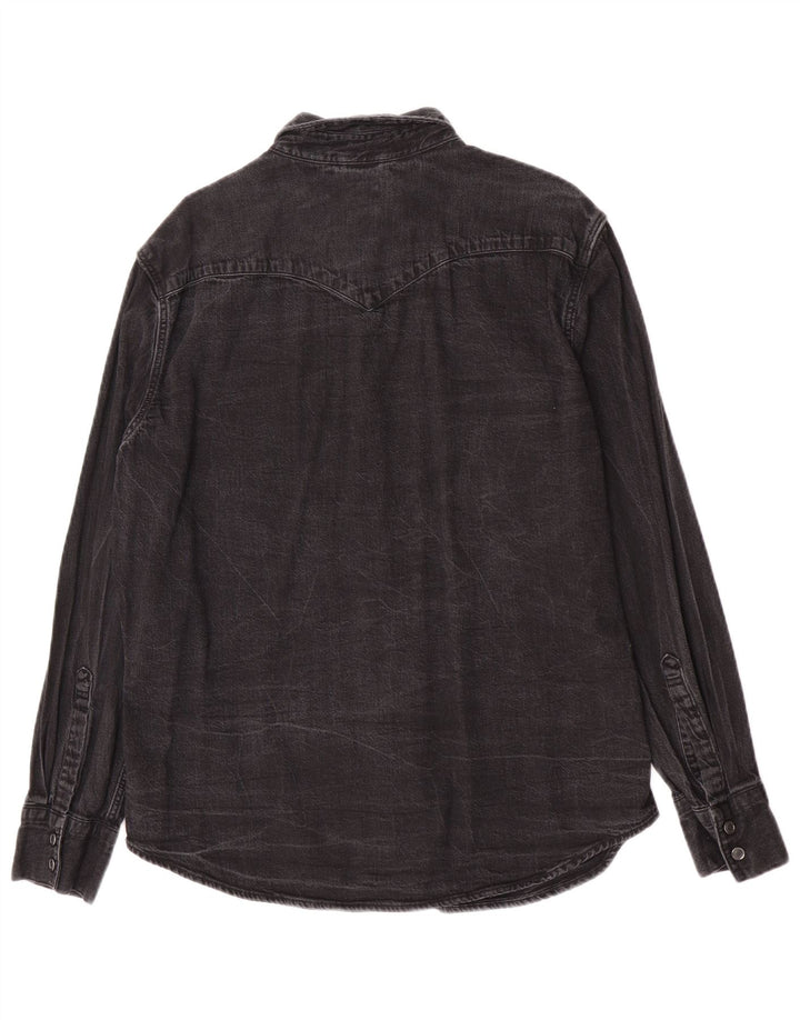 Camisa jeans masculina padrão Levi's grande algodão cinza
