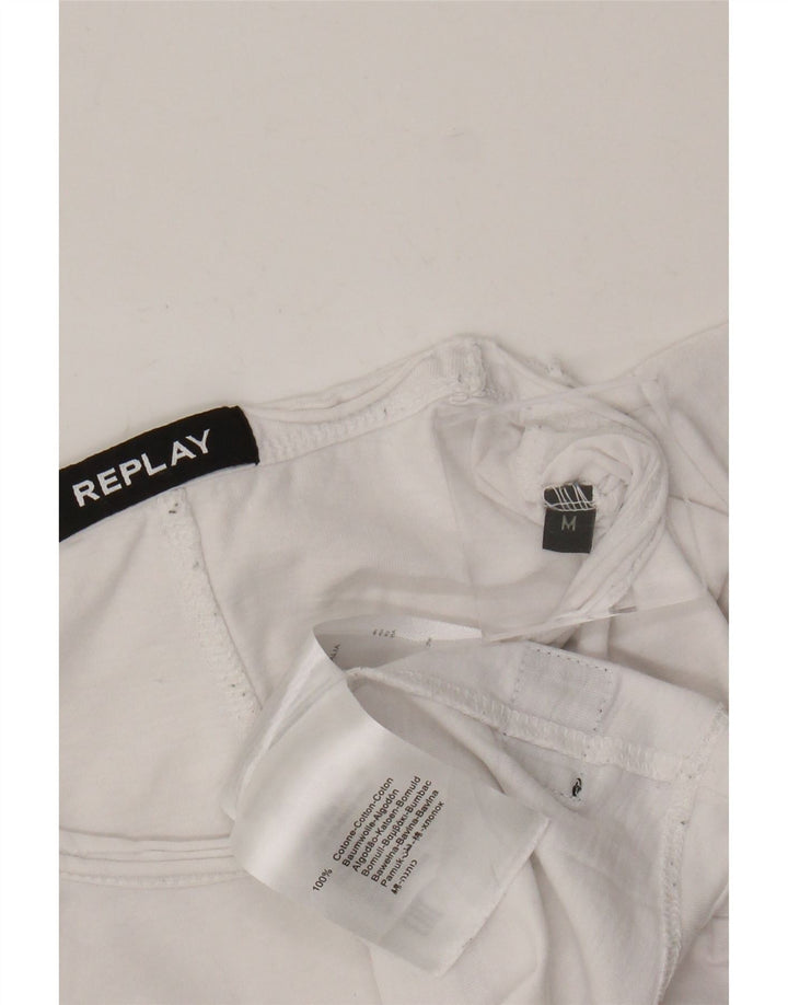 Camiseta masculina Replay Top médio algodão branco